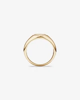 Sunray Round Signet Ring 10kt Yellow Gold