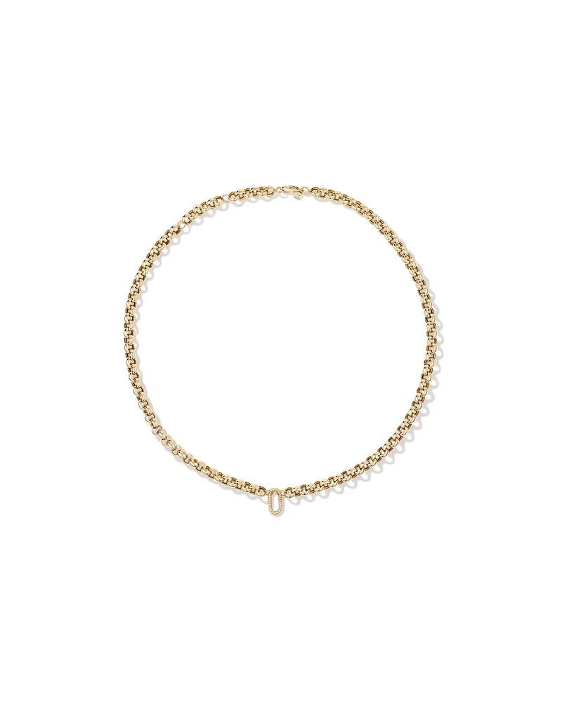 60cm (24") Large Paperclip Open Pendant Chain in 10kt Yellow Gold