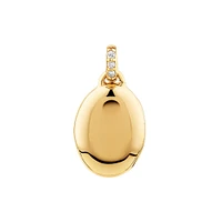 Diamond Accent Oval locket in 10kt Yellow Gold