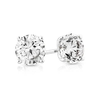 2,00 Carat TW Boucles d'oreilles puces solitaires en diamant en or jaune 18kt