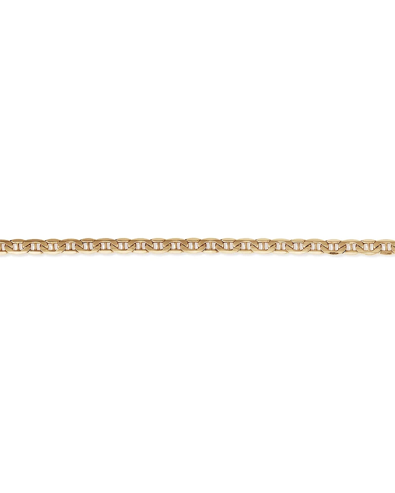 19cm (7.5") 4.5mm-5mm Width Hollow Anchor Bracelet in 10kt Yellow Gold