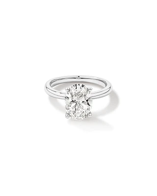 3.00 Carat TW Oval Cut Laboratory-Grown Diamond Solitaire Engagement Ring in Platinum