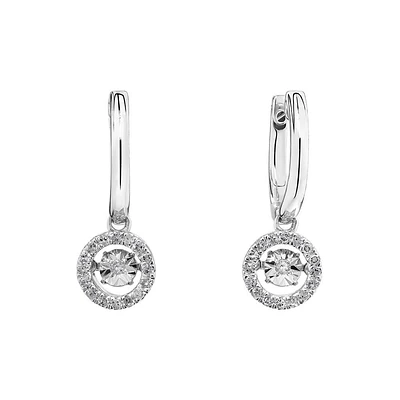 Boucles d'oreilles Everlight en argent sterling avec diamants totalisant 0,25 ct