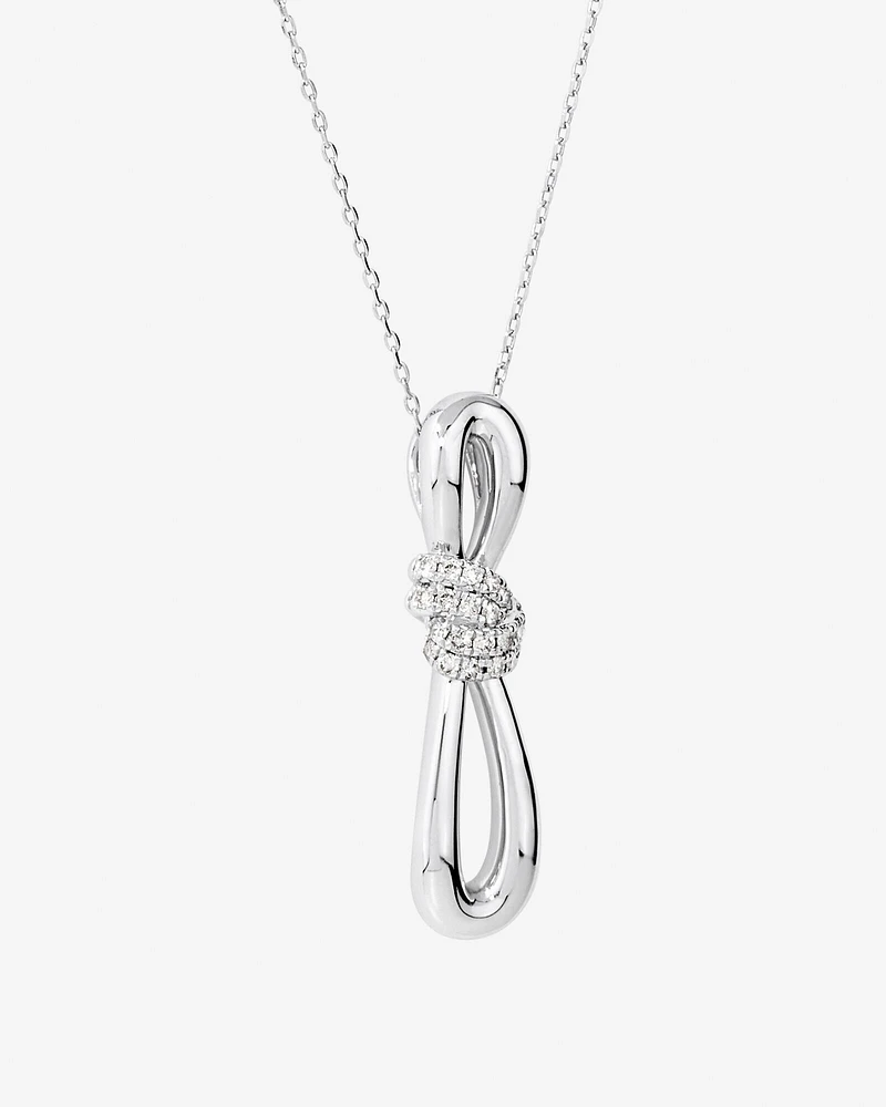 0.15 Carat TW Diamond Knots Pendant in Sterling Silver