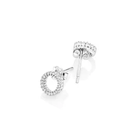 Circle Stud Earrings with 0.10 Carat TW of Diamonds in 10kt White Gold