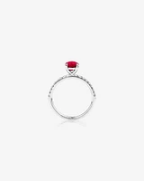 Solitaire Ruby Ring with 0.25 Carat TW of Diamonds in 10kt White Gold