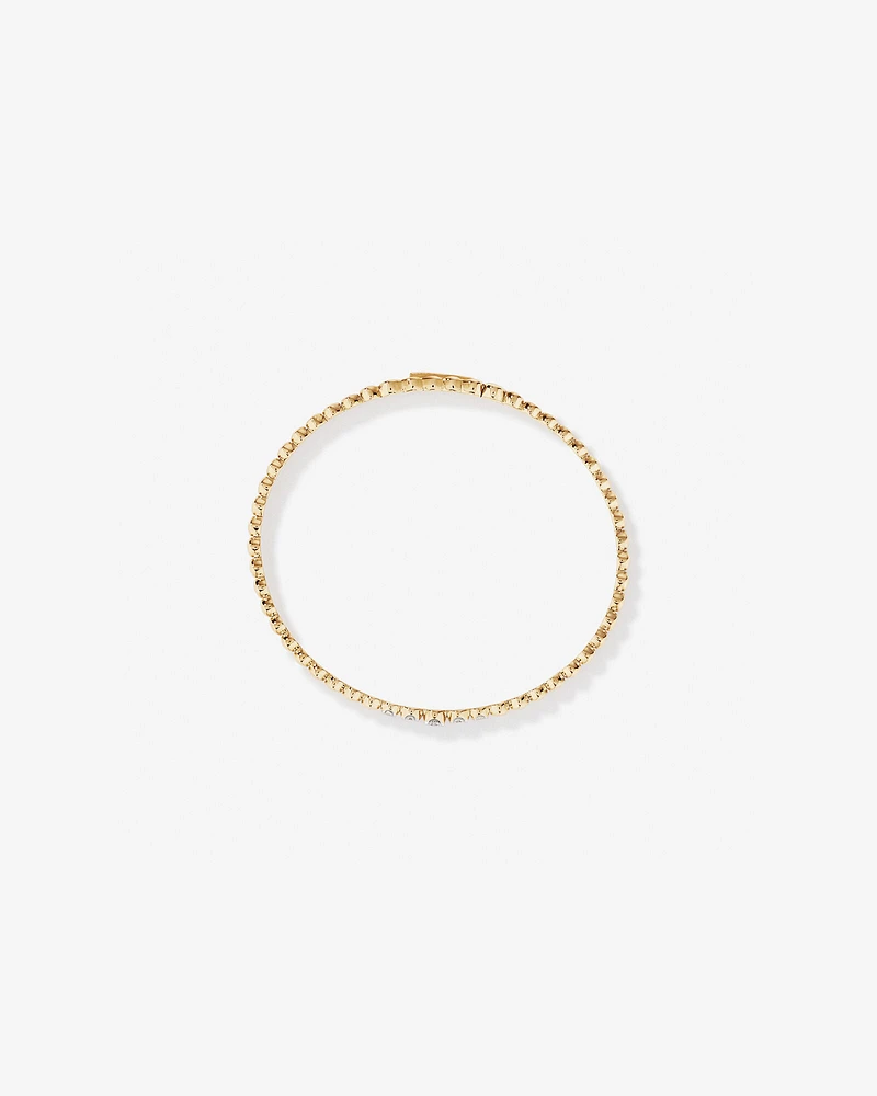 0.25 Carat TW Diamond Flex Bangle in 10kt Yellow Gold