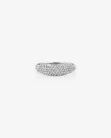 Bague à pavé en or blanc 10 K avec diamants totalisant 0,50 ct