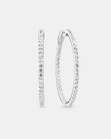 Hoop Earrings with Cubic Zirconia in Sterling Silver