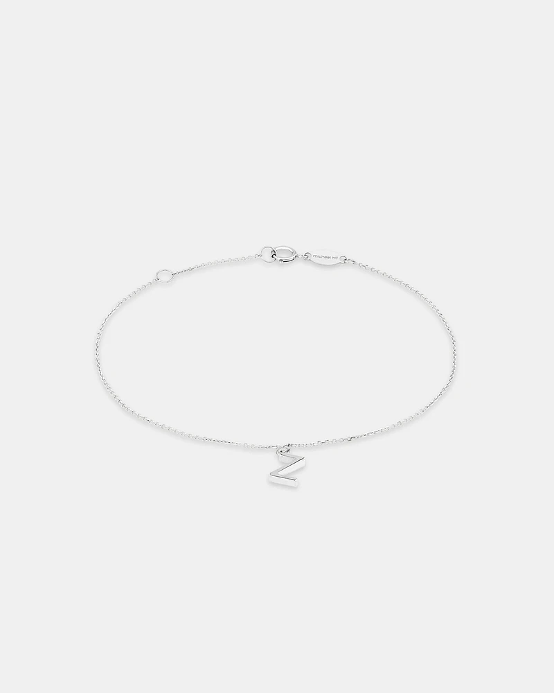 Bracelet à initiale « D » en argent