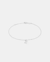 19cm (7.5") N Initial Bracelet in Sterling Silver