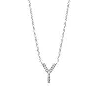A' Initial necklace with 0.10 Carat TW of Diamonds in 10kt White Gold