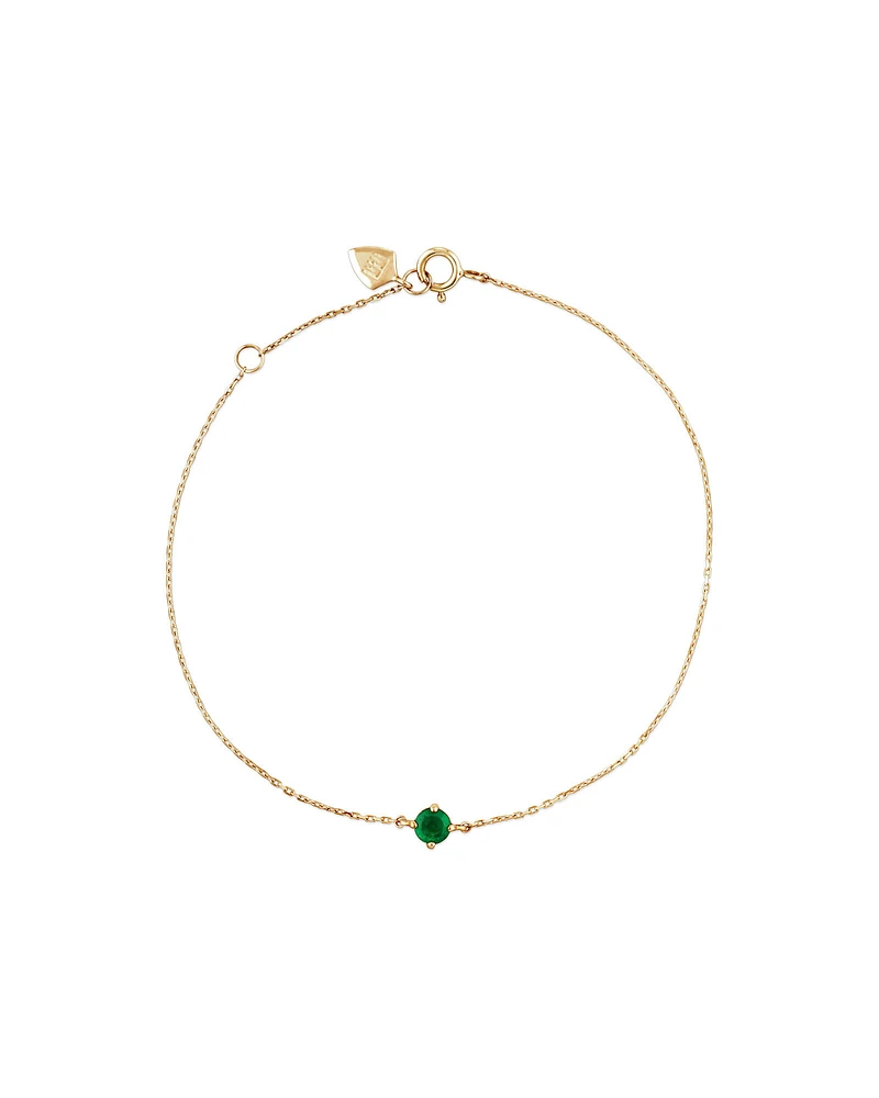 Bracelet with Emerald in 10kt Yellow Gold