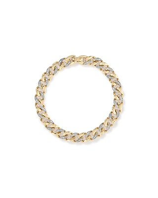 21cm (8.5") Cuban Link Bracelet with 1.00 Carat TW of Diamonds in 10kt Yellow Gold