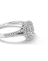 0.30 Carat TW Oval Cluster Halo Diamond Ring in 10kt White Gold