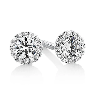 Sir Michael Hill Designer Halo Earrings with 0.52 Carat TW of Diamonds in 18kt White Gold