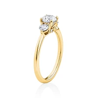 Sir Michael Hill Designer Three Stone Engagement Ring with 0.90 Carat TW of Diamonds in 18kt White Gold