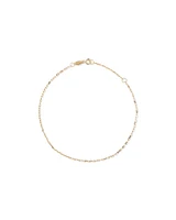 Flat Paperclip Chain Anklet in 10kt Yellow Gold