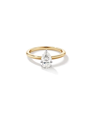 1.25 Carat TW Pear Laboratory-Grown Diamond Solitaire Engagement ring in 14kt Yellow and White Gold