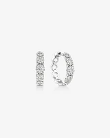 Bubble Huggie Earrings with 1.00 Carat TW Diamonds in 14kt White Gold