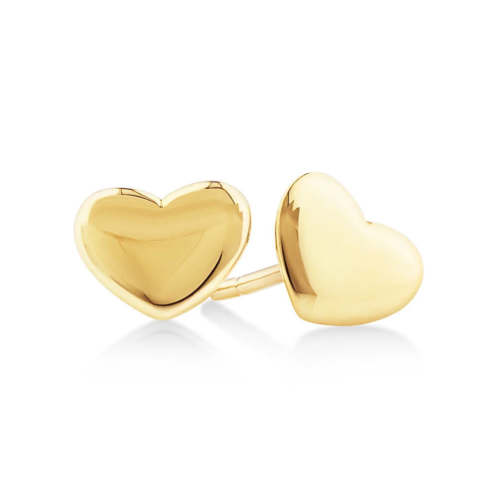 7mm Heart Stud Earrings In 10kt Rose Gold