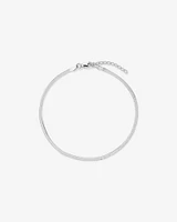 26cm (10.2") 3.7mm Width Herringbone Chain Anklet in Sterling Silver