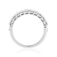 10 Stone Wedding Band with .90 Carat TW Diamonds in 14kt White Gold