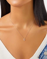A' Initial necklace with 0.10 Carat TW of Diamonds in 10kt White Gold