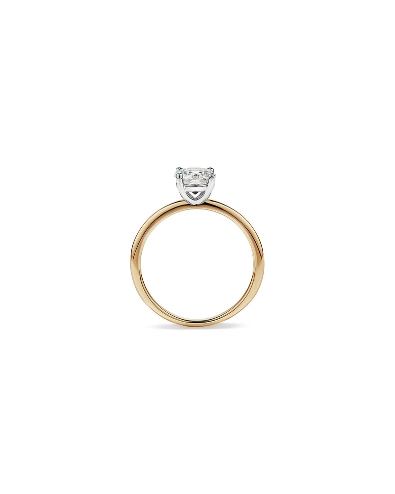 Bague solitaire en diamant canadien rond brillant 1,00 carat poids total en or blanc 18 kt