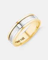 Men's Wedding Band in 10kt Yellow & White Gold