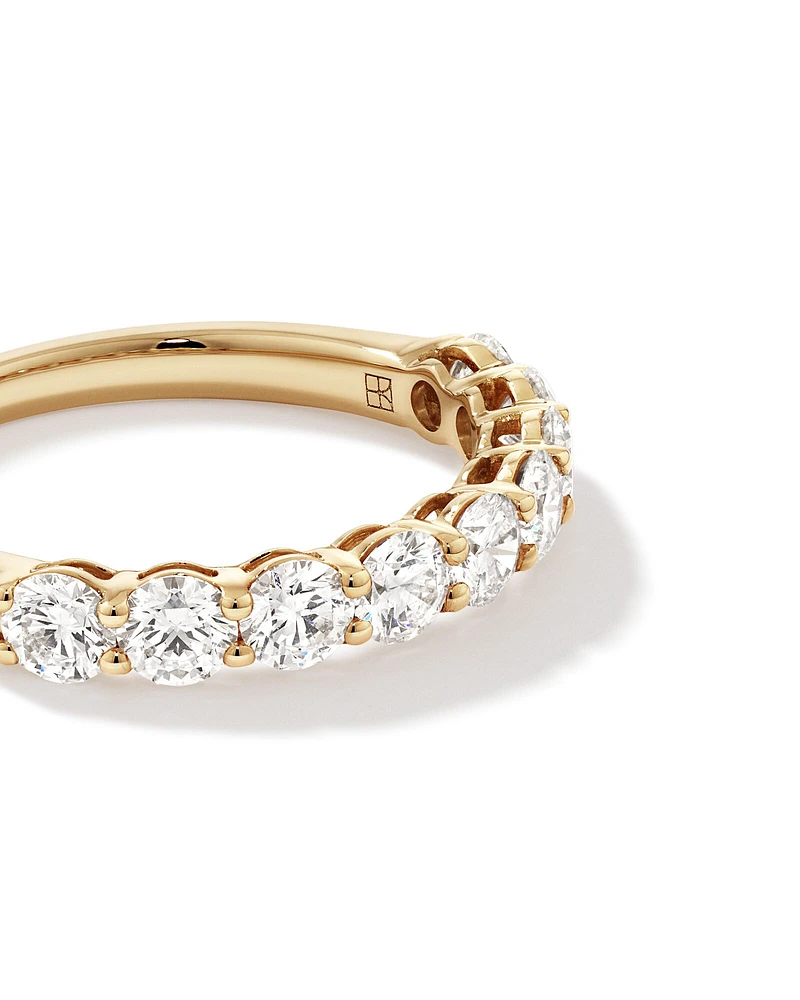 1.30 Carat TW Round Brilliant Laboratory-Grown Diamond Wedding Ring in 14kt Gold