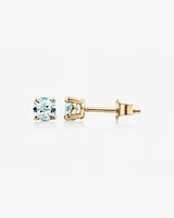 Stud Earrings with Aquamarine in 10kt Yellow Gold