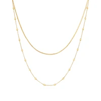 45cm Snake and Bead Multi-Layer Chain in 10kt Yellow Gold