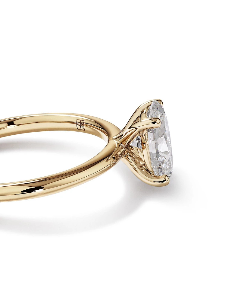 Carat TW Oval Laboratory-Grown Diamond Solitaire Engagement Ring in 14kt White Gold
