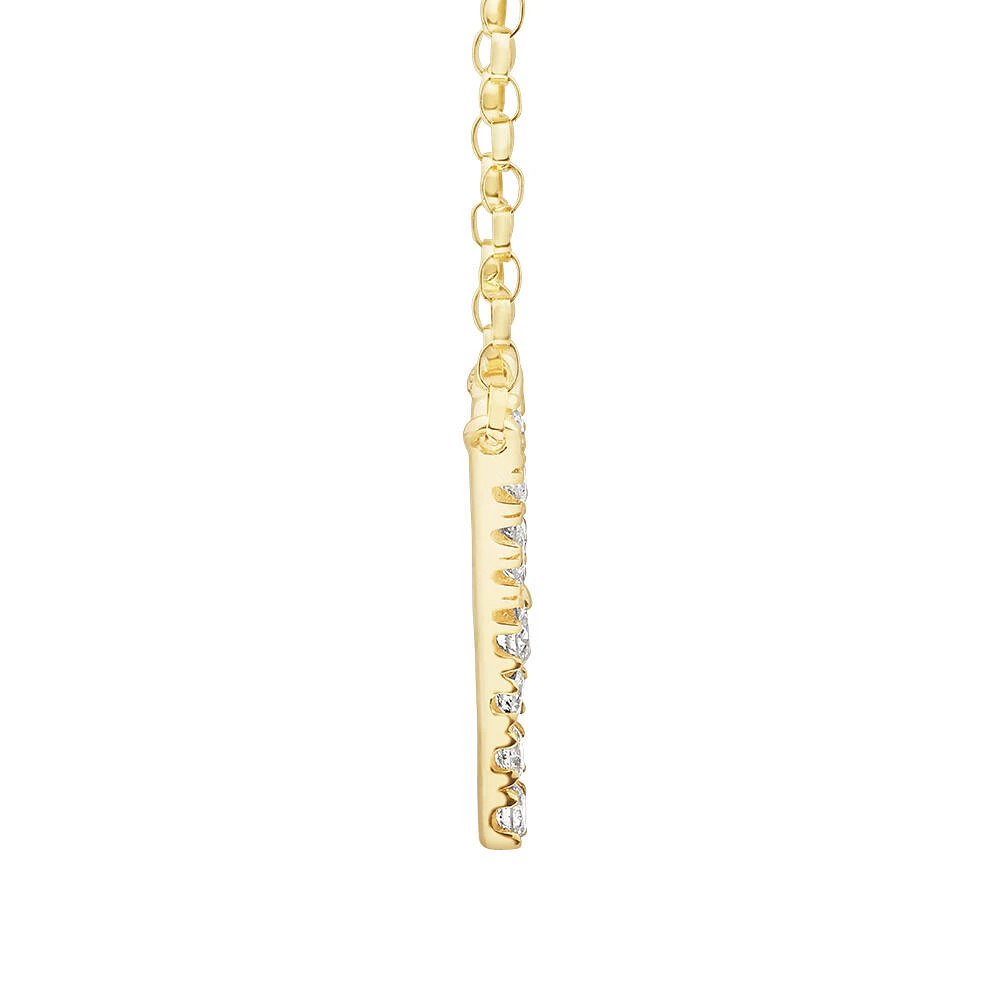 "K" Initial Necklace with 0.10 Carat TW of Diamonds in 10kt Yellow Gold