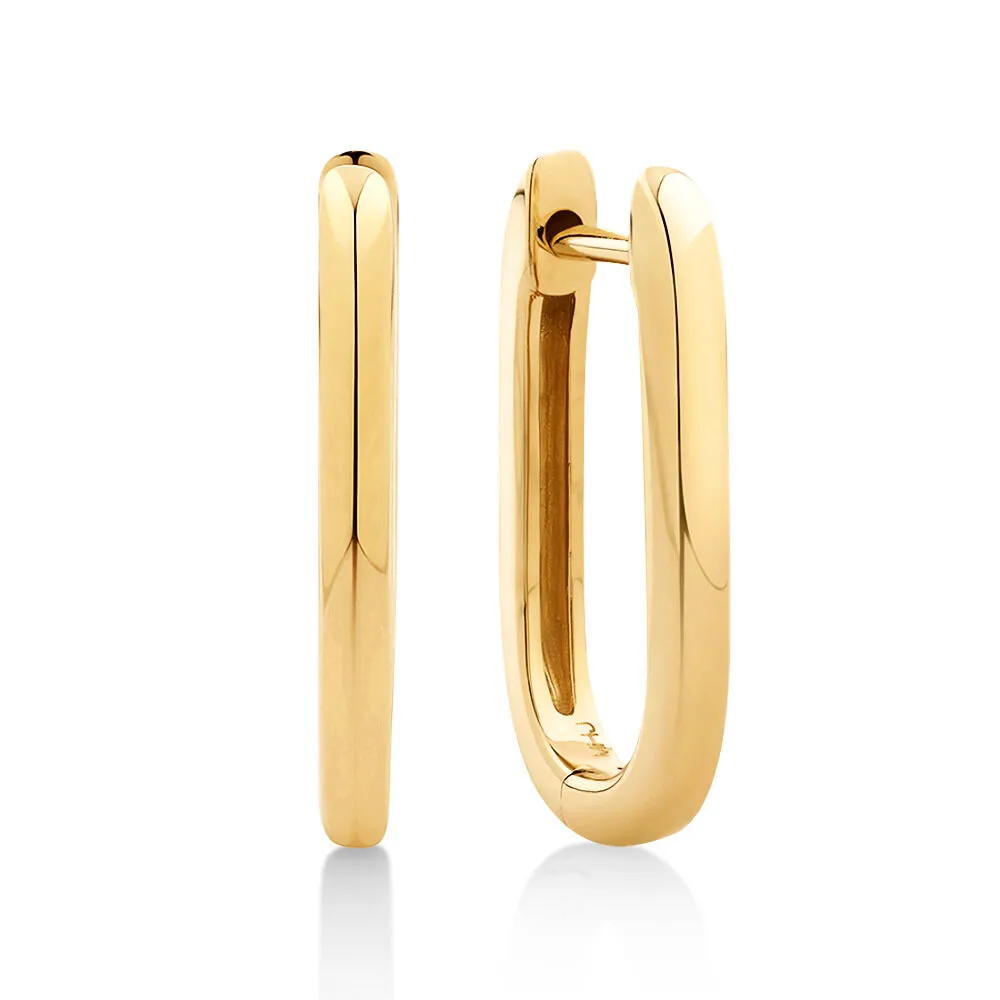 Michael Hill Huggie Paperclip Earrings in 10kt Yellow Gold | Metropolis at  Metrotown