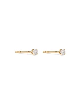 0,15 Carat TW Boucles d'oreilles puces solitaires en or blanc 10kt