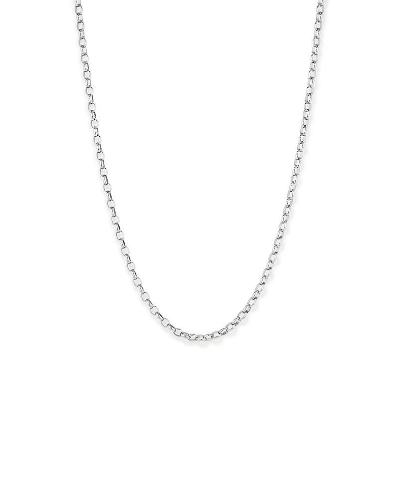 50cm (20") 4.6mm Width Oval Belcher Chain Necklace in Sterling Silver