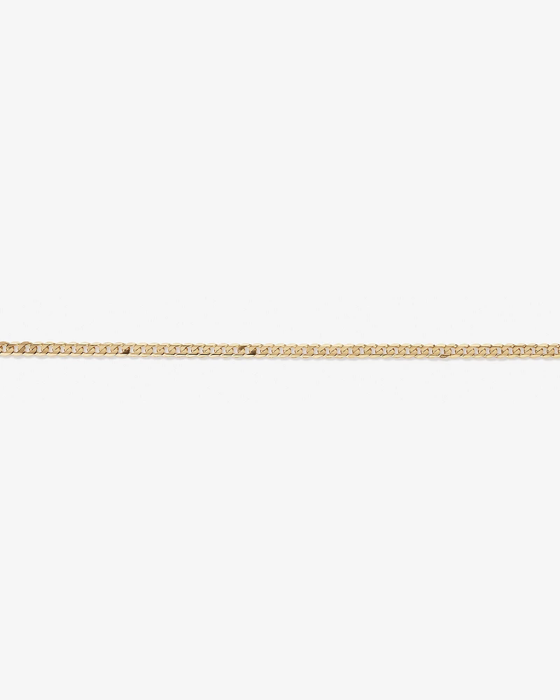 55cm (22") 3mm Width Solid Flat Bevelled Curb Chain in 10kt Yellow Gold