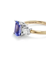 Tanzanite Ring with .40TW of Diamonds in 10kt Yellow and White Gold