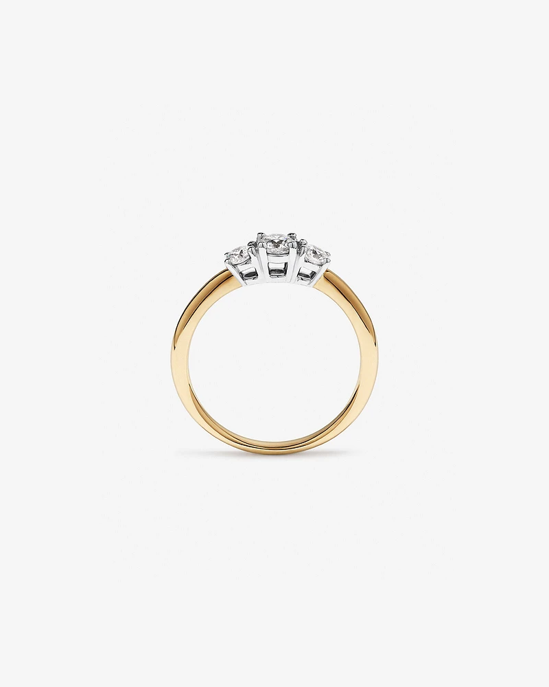 0.50 Carat TW 3 Stone Signature 101 Diamond Ring in 14kt White Gold