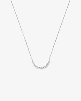 Graduated Round Cubic Zirconia Necklace in Sterling Silver