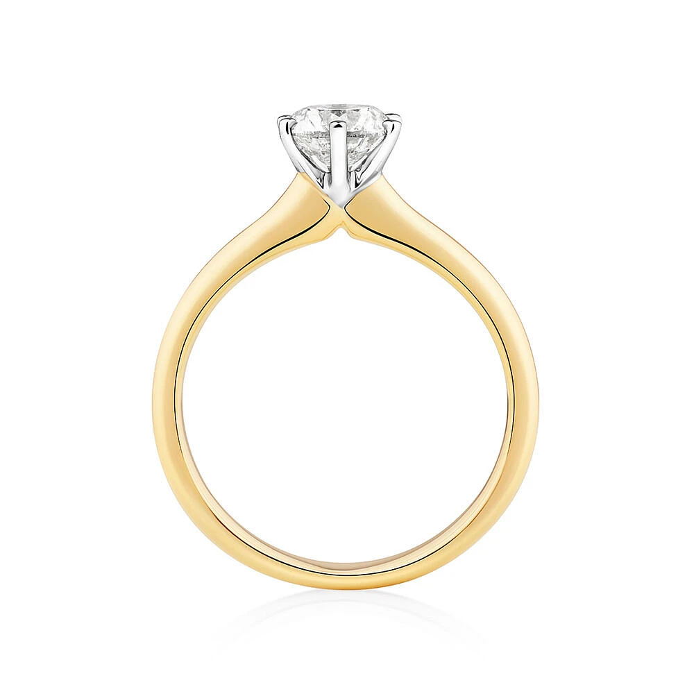 Certified Solitaire Engagement Ring with a 1 Carat TW Diamond in 18kt White Gold