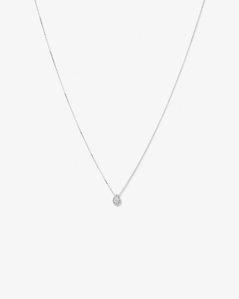 Pendentif halo poire de 0,23 carat TW en diamant en or blanc 10kt