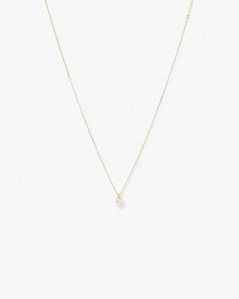 0.50 Carat TW Laboratory-Grown Diamond Solitaire Pendant Necklace in 14kt Yellow Gold