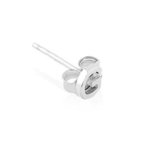 E Initial Single Stud Earring in Sterling Silver