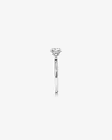 0,68 Carat Poids Total Bague De Fiançailles En Diamant Rond Brillant Solitaire Avec Pavé Caché Et Halo, En Platine