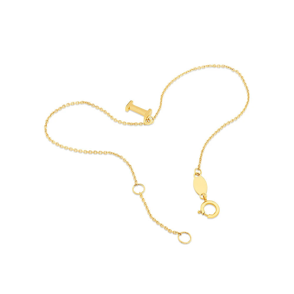 19cm (7.5") C Initial Bracelet in 10kt Yellow Gold