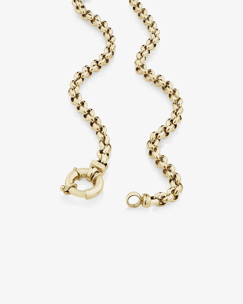 45cm (18") 5mm-5.5mm Width Hollow Belcher Chain in 10kt Yellow Gold