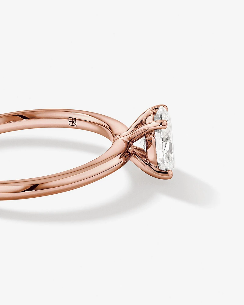 Carat TW Oval Laboratory-Grown Diamond Solitaire Engagement Ring in 14kt White Gold
